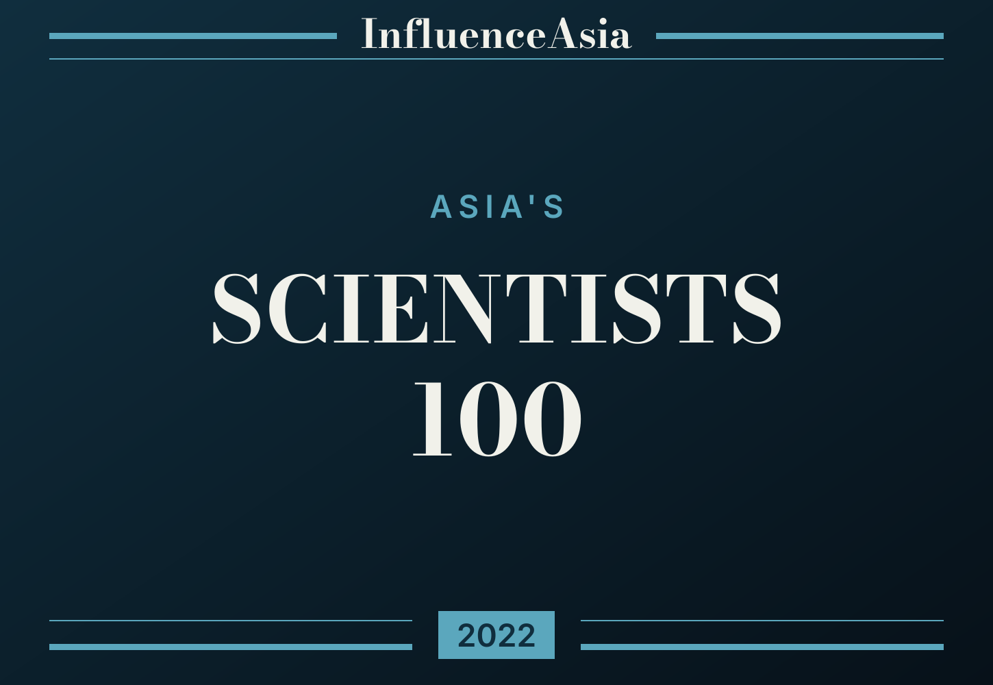 2022年“亚洲百大科学家”榜单横幅（100人）